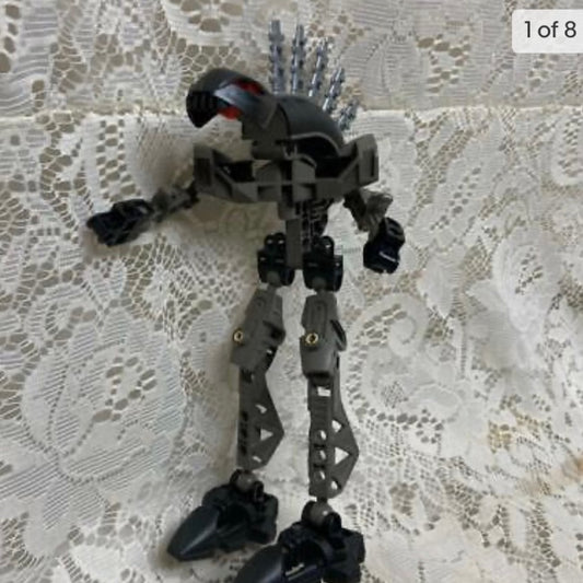 Vintage, Rare, Lego, Bionicle Gray-Black Dragon Action Figure 8in x 3in