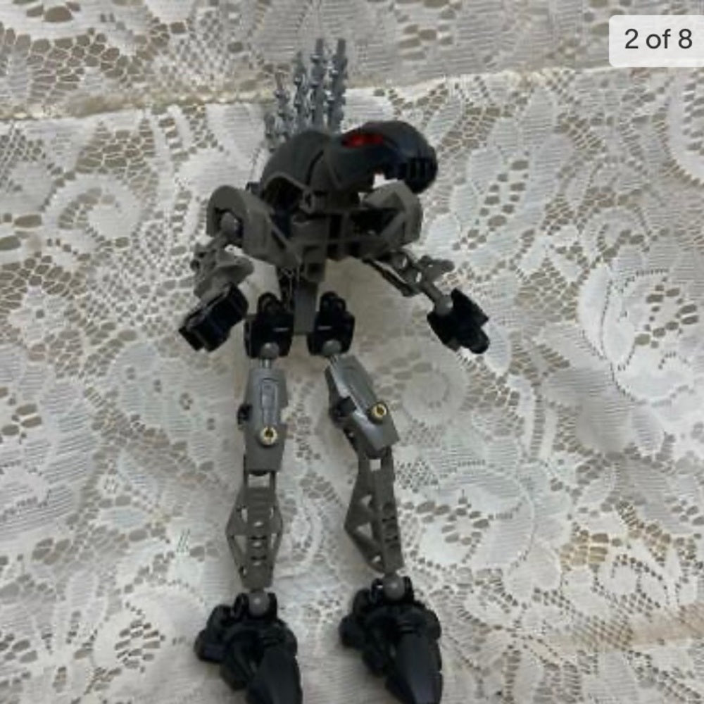 Vintage, Rare, Lego, Bionicle Gray-Black Dragon Action Figure 8in x 3in