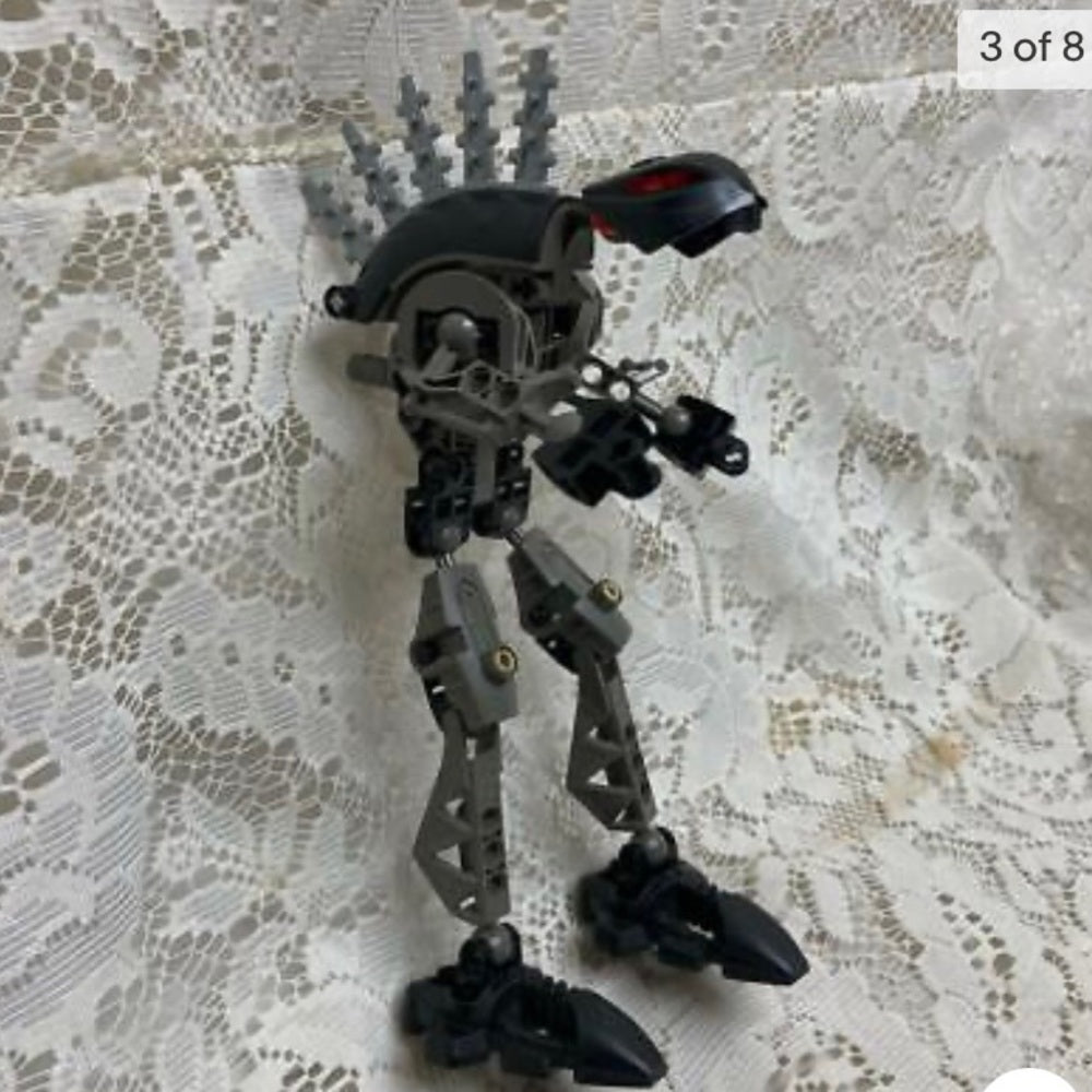 Vintage, Rare, Lego, Bionicle Gray-Black Dragon Action Figure 8in x 3in