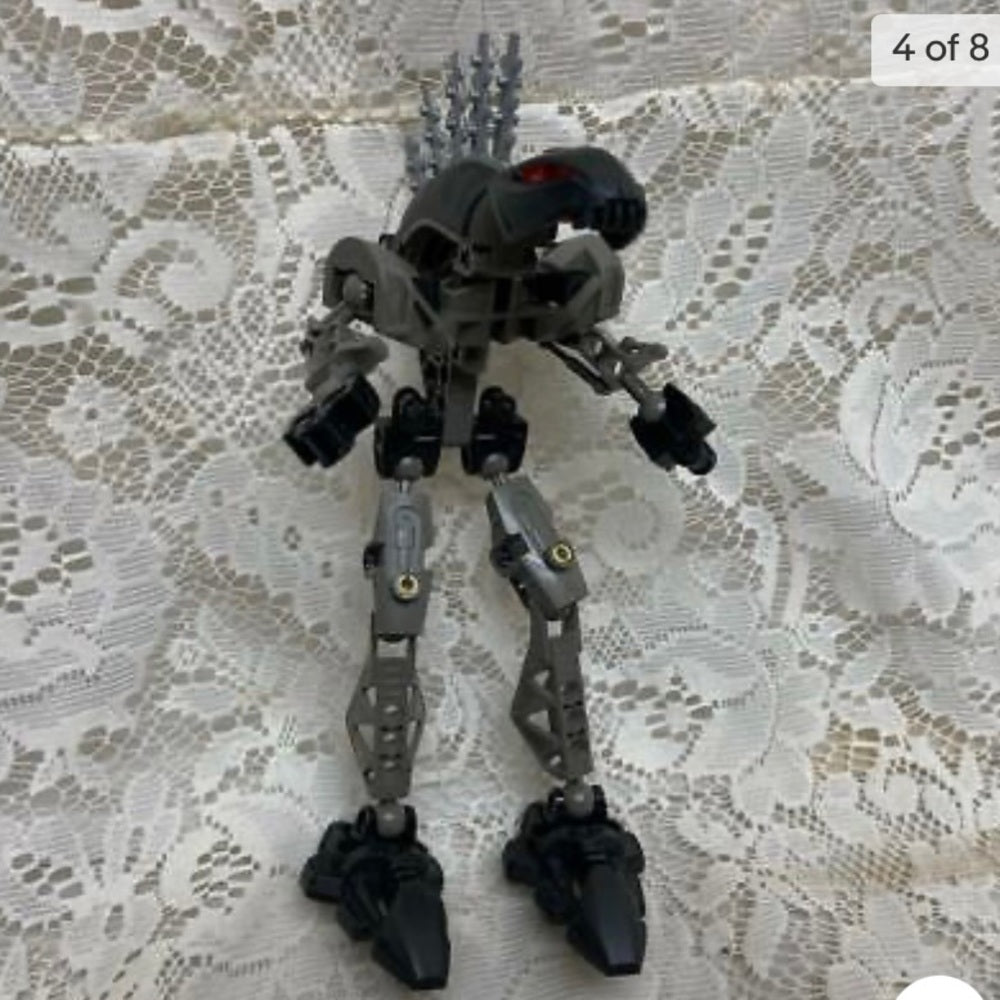 Vintage, Rare, Lego, Bionicle Gray-Black Dragon Action Figure 8in x 3in