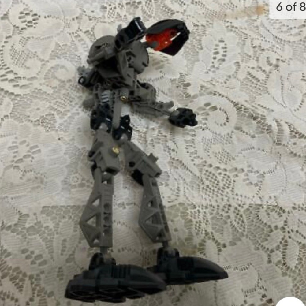Vintage, Rare, Lego, Bionicle Gray-Black Dragon Action Figure 8in x 3in