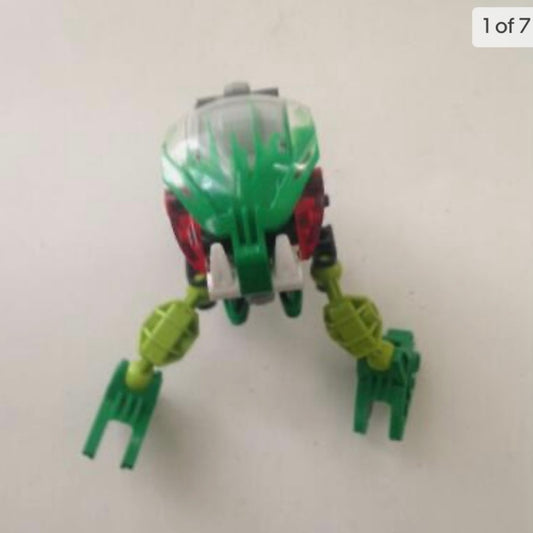 Vintage, Rare, Lego, Bionicle -Green, White and Red 5in x 3in x 3in