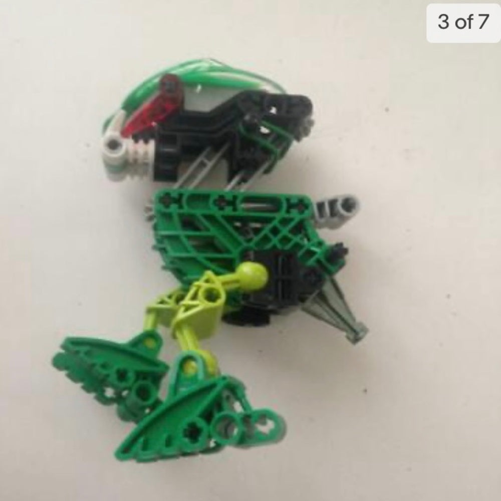 Vintage, Rare, Lego, Bionicle -Green, White and Red 5in x 3in x 3in