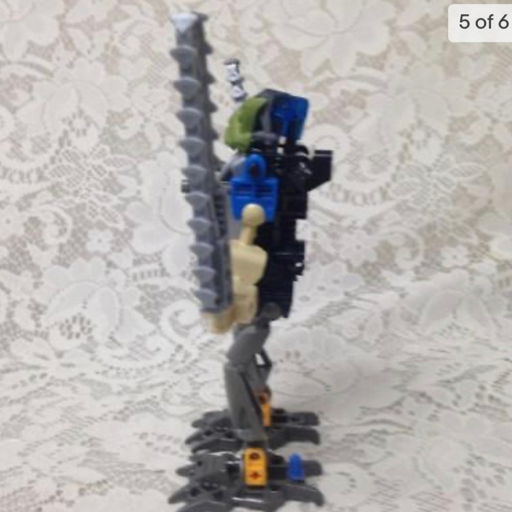 Vintage, Rare, Lego, Bionicle Green Head Action Figure  8in x 6.5in x 2.25in
