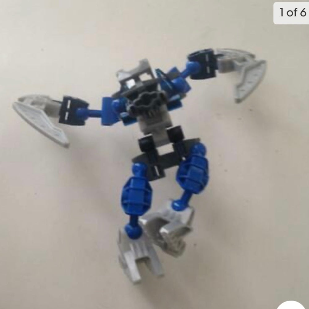 Vintage, Rare, Lego, Bionicle -Blue and Gray  6in x 5in x 4in