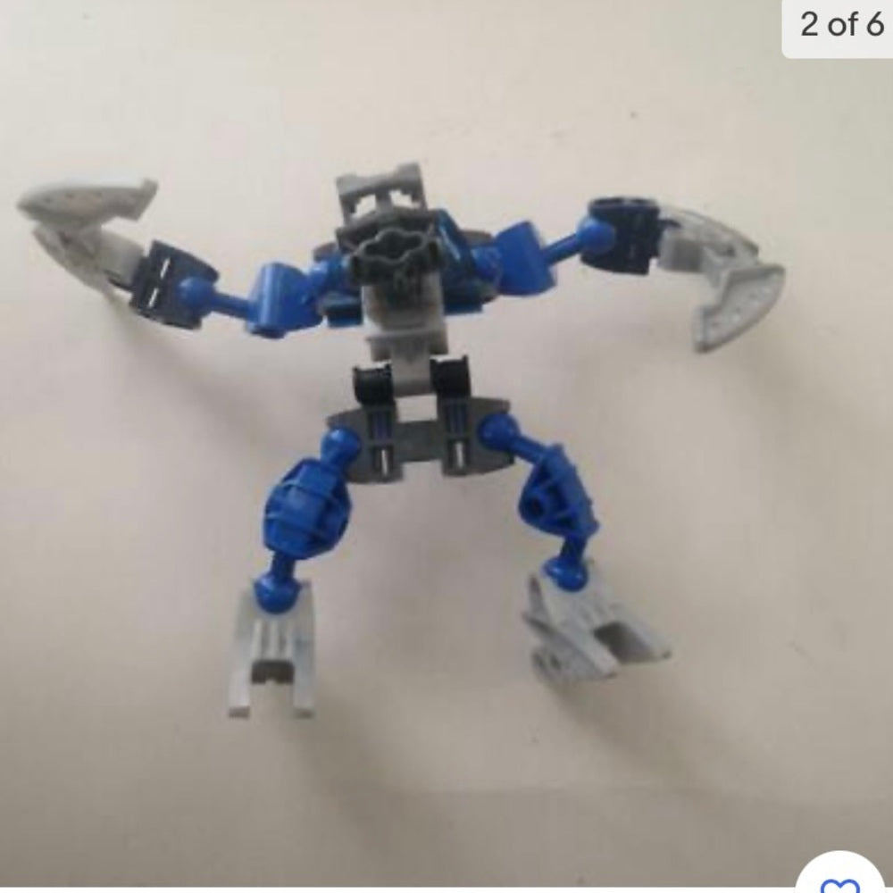 Vintage, Rare, Lego, Bionicle -Blue and Gray  6in x 5in x 4in