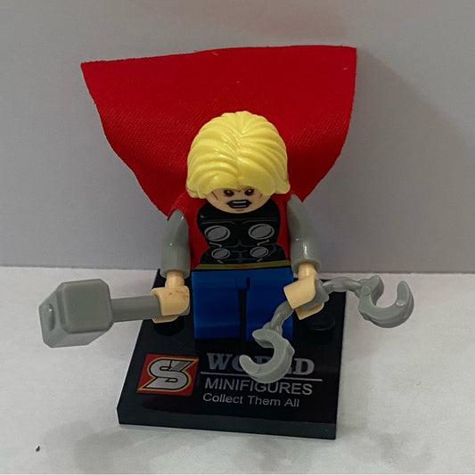 World Mini Figures-Red Cape Thor, 2-inch Miniature Figure