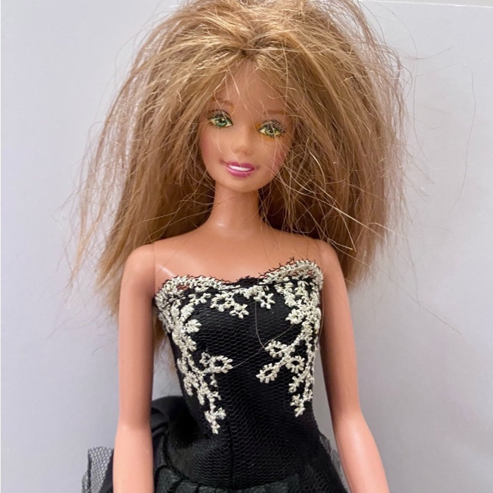 Vintage, 1991 Mattel Barbie Doll in Elegant Black and White Gown