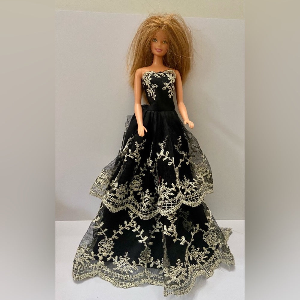 Vintage, 1991 Mattel Barbie Doll in Elegant Black and White Gown