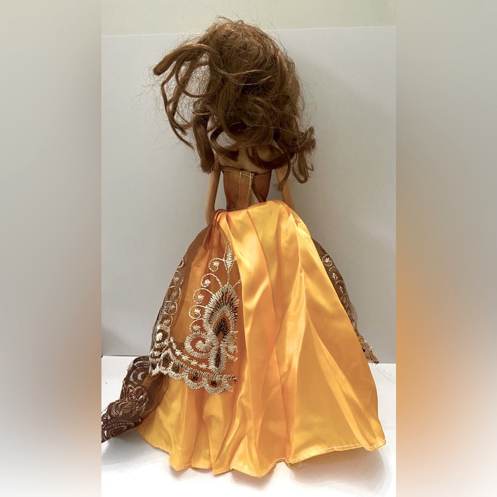 Vintage, Disney Princess in Elegant Golden Brown Gown