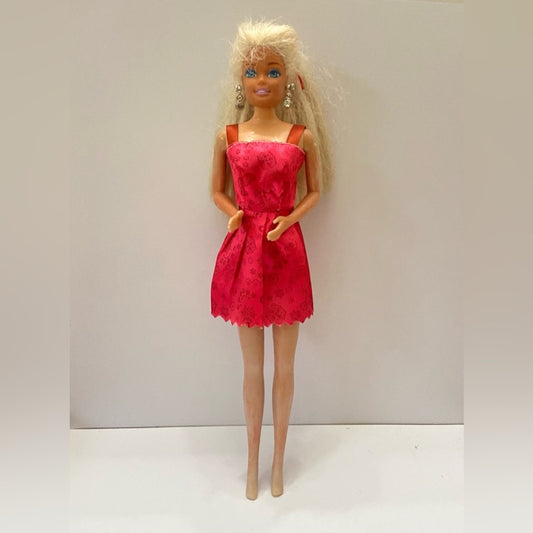 Vintage, 1990s Barbie Doll in Red Mini Dress