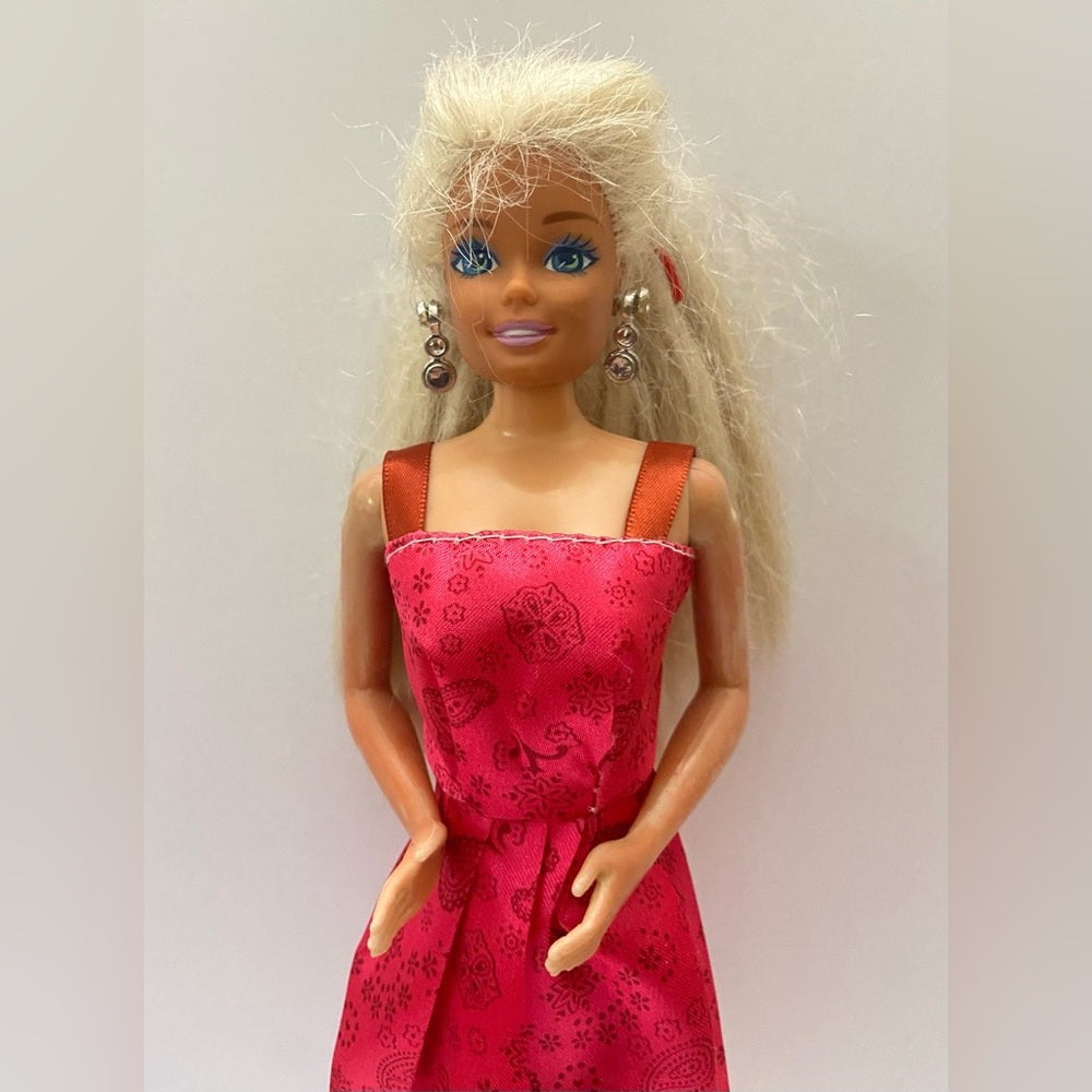 Vintage, 1990s Barbie Doll in Red Mini Dress
