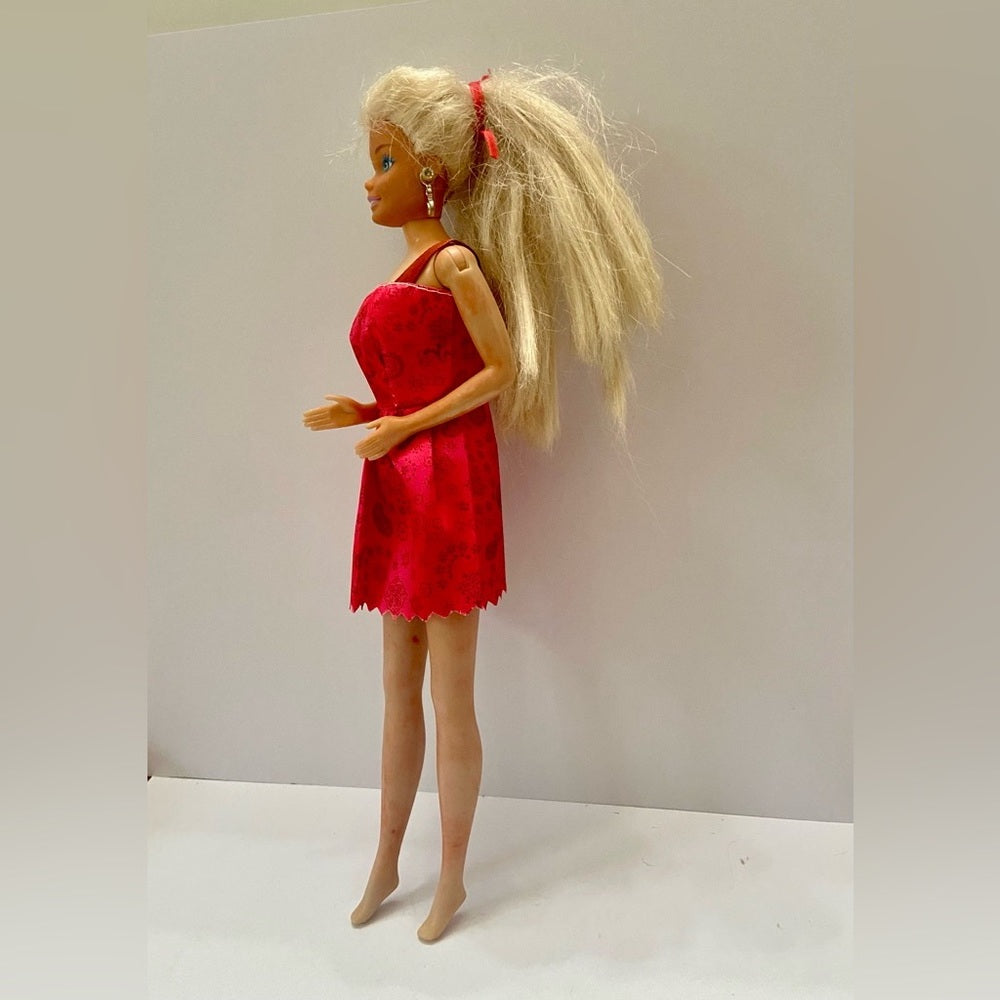Vintage, 1990s Barbie Doll in Red Mini Dress