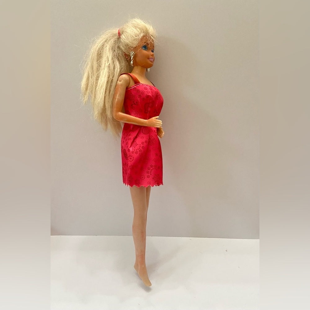Vintage, 1990s Barbie Doll in Red Mini Dress