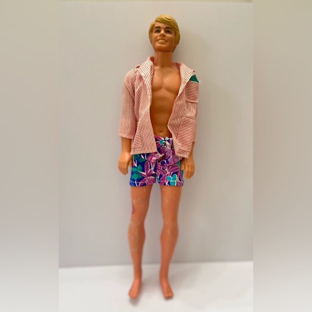 Vintage, 1968- Ken- Barbie Doll in Original Red and White Shirt