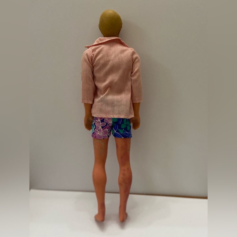 Vintage, 1968- Ken- Barbie Doll in Original Red and White Shirt