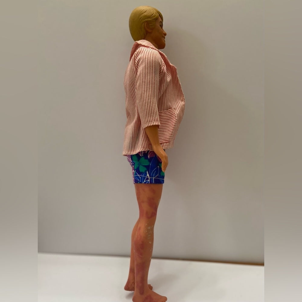 Vintage, 1968- Ken- Barbie Doll in Original Red and White Shirt