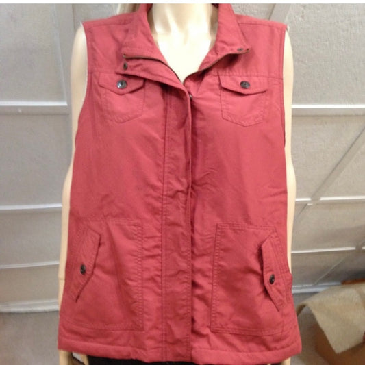 Sonoma Life Style Pink-Fleece Zip Vest (L)