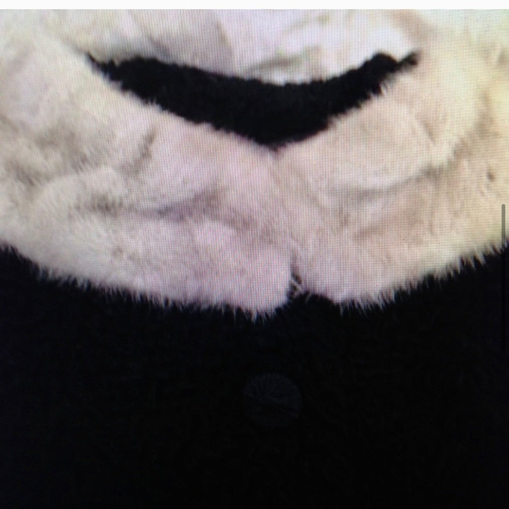 Vintage, Genuine Miracurl, Black Persian Lamb with Gray Collar Dress Coat  (L)