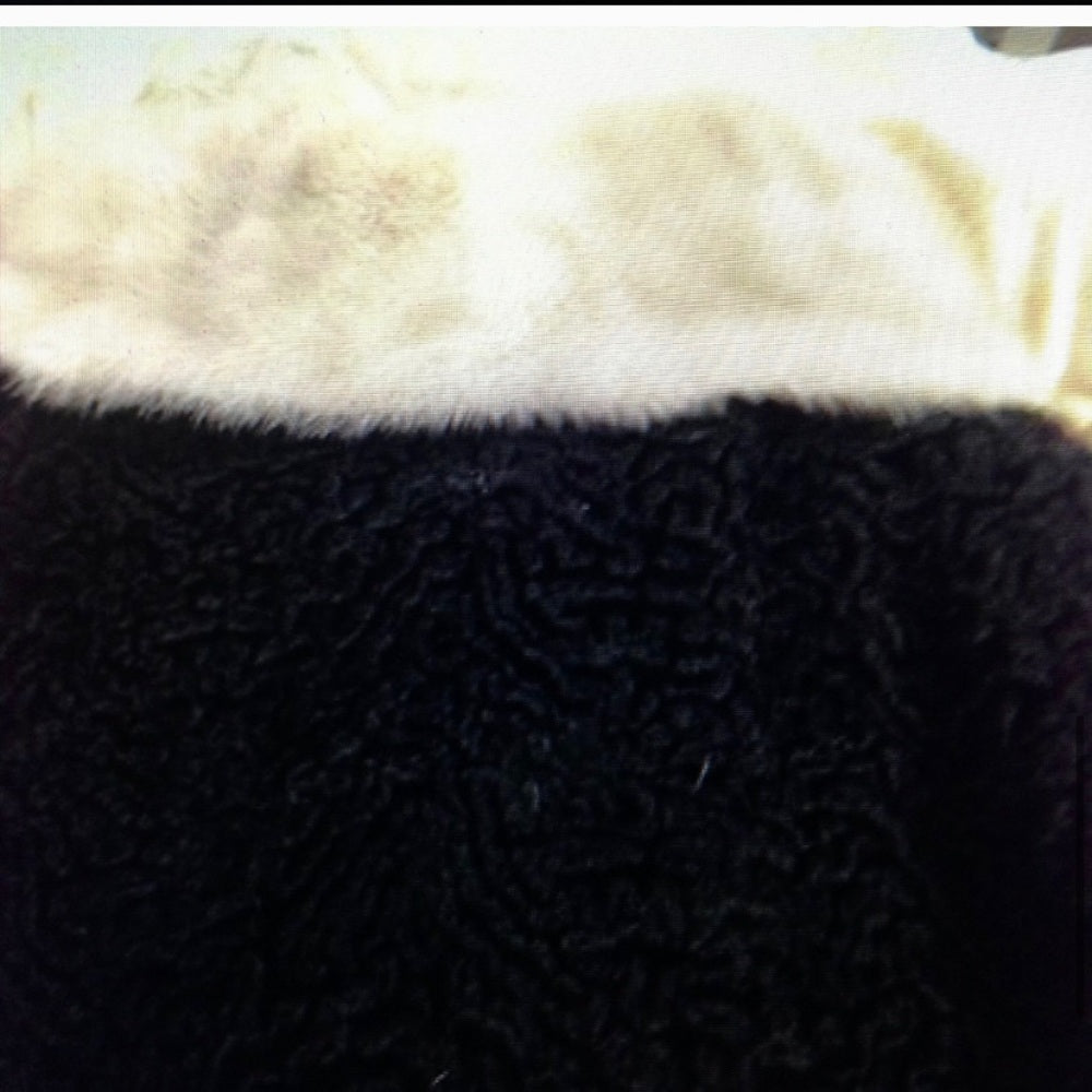 Vintage, Genuine Miracurl, Black Persian Lamb with Gray Collar Dress Coat  (L)