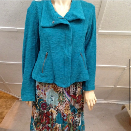 Vintage Investments Aqua Blue Blazer-Jacket (M-L)