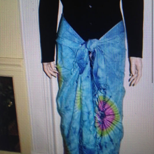 Stunning, Aquamarine Tie Dye, Wrap, Shawl, Sarong etc. (