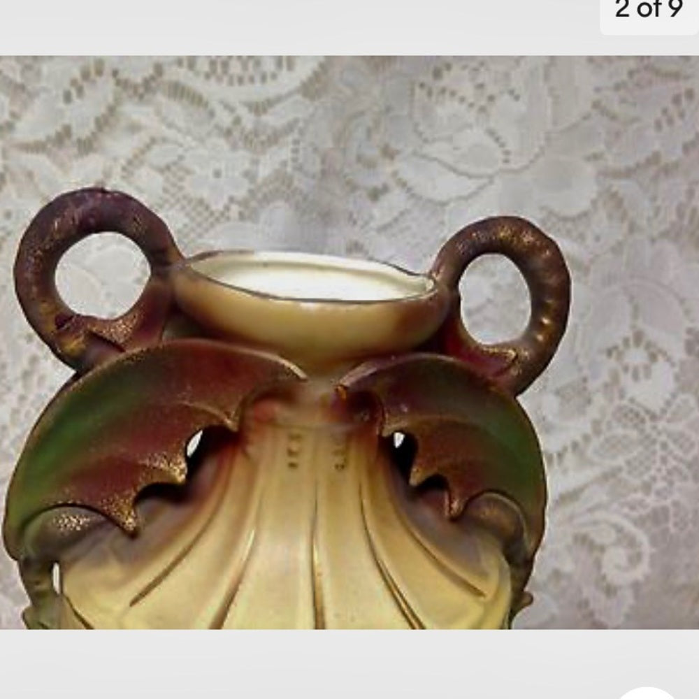 Antique, 10in x 5.5in Austrian Whiteware, Royal Rex Tima Portrait Vase