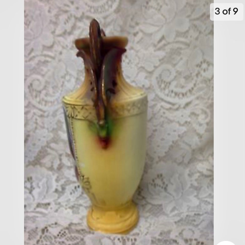 Antique, 10in x 5.5in Austrian Whiteware, Royal Rex Tima Portrait Vase