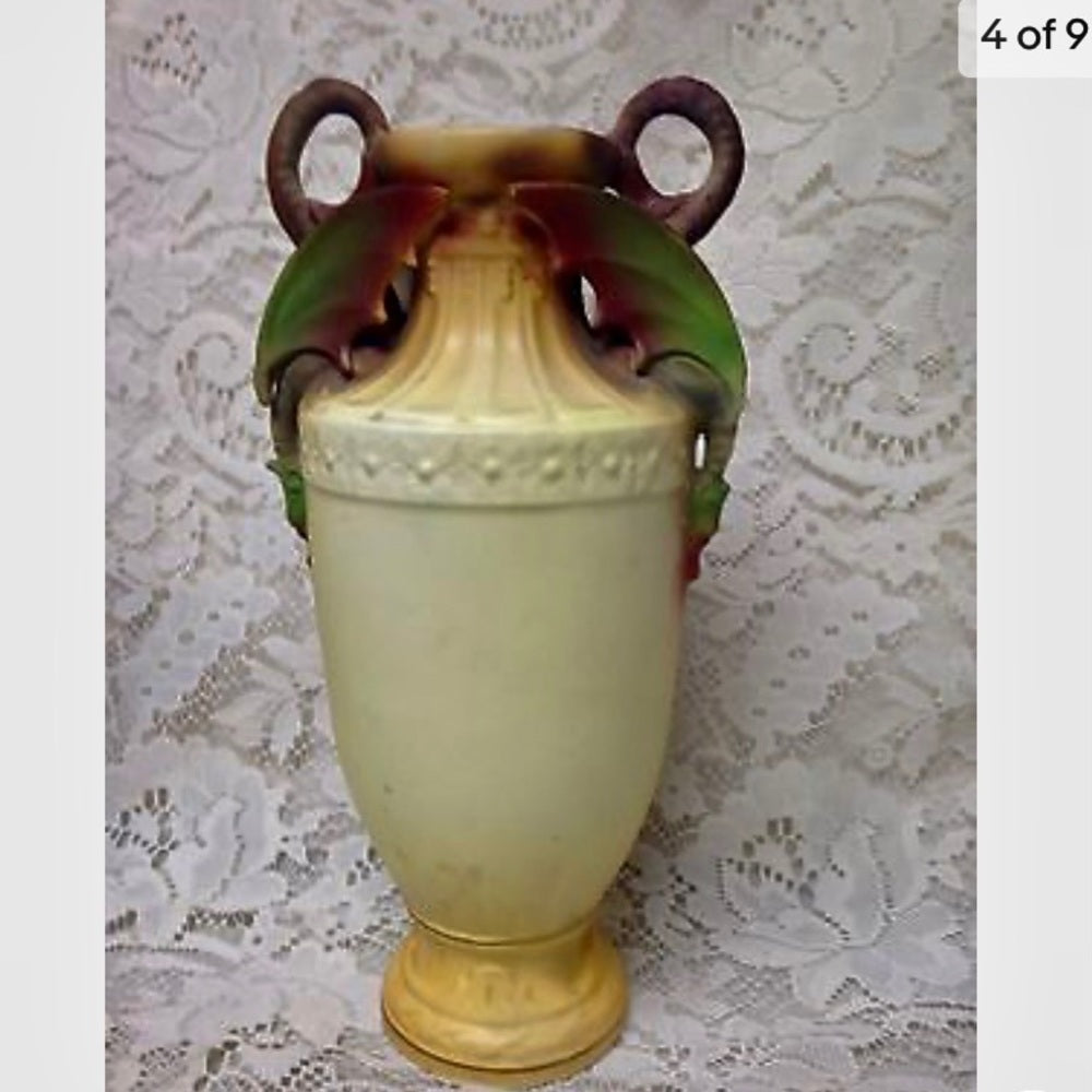 Antique, 10in x 5.5in Austrian Whiteware, Royal Rex Tima Portrait Vase