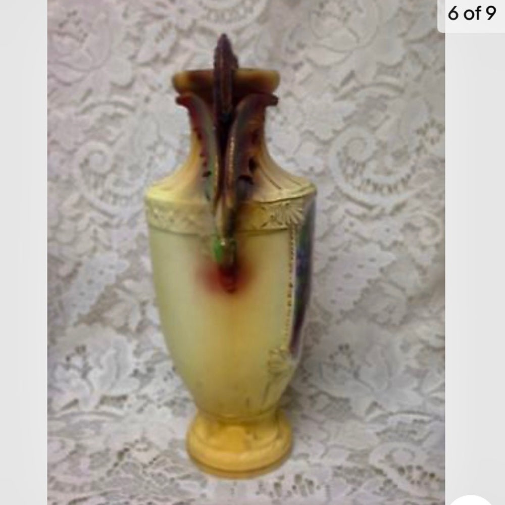 Antique, 10in x 5.5in Austrian Whiteware, Royal Rex Tima Portrait Vase