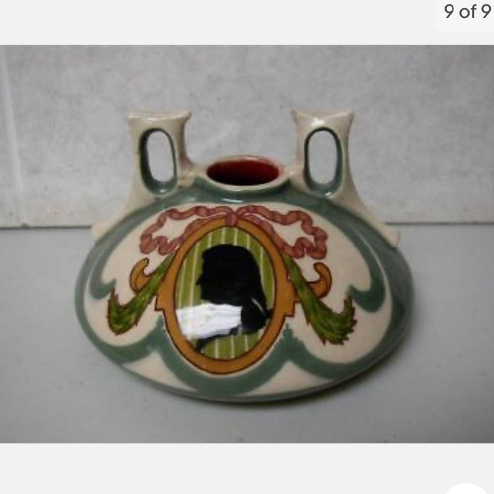 Antique, Rare, Washington Silhouette Inkwell, Candle Holder, Vase or Desk Access