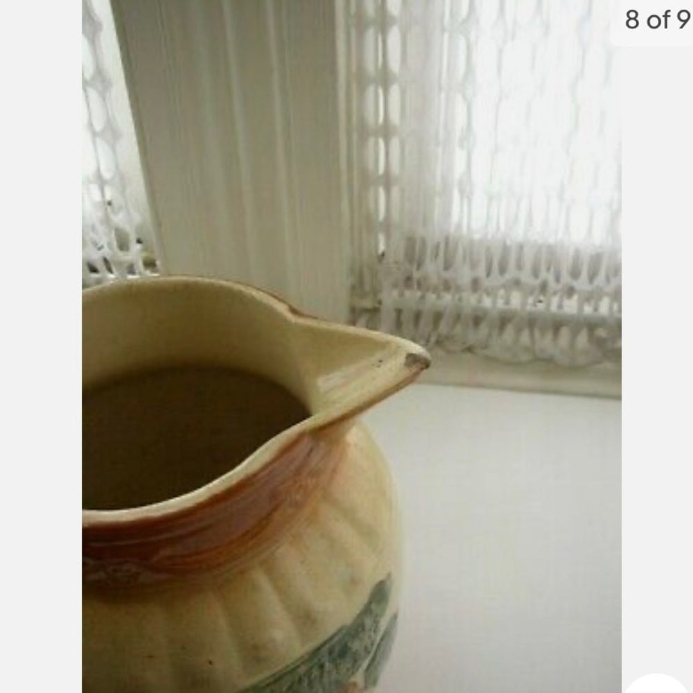 Antique, Rare, Yellow Ware Pitcher