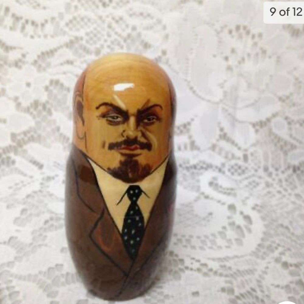 Handpainted High End Set of 10pc Nesting Dolls- Russia’s Political Figures 13.5T