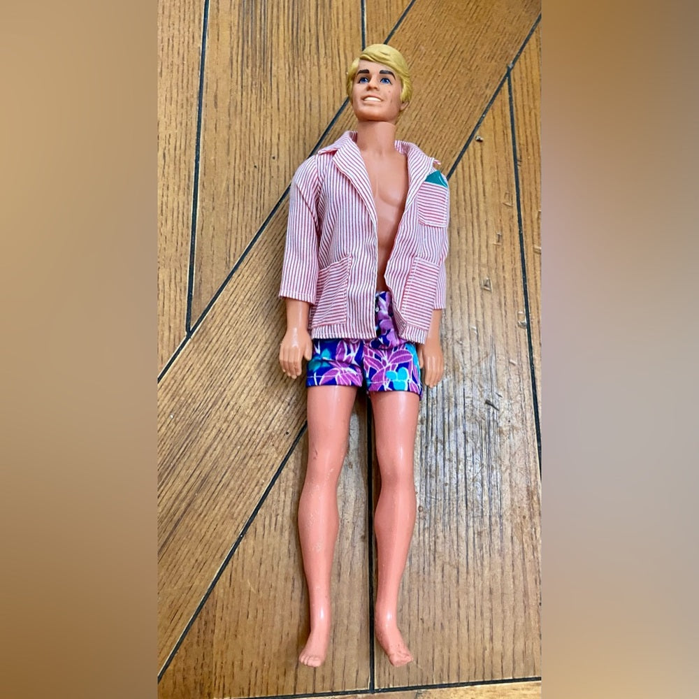 Vintage, 1968- Ken- Barbie Doll in Original Red and White Shirt