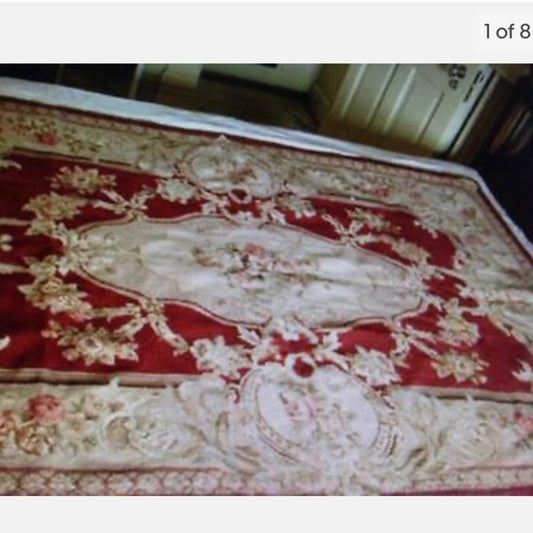 Vintage, Fabulous, Large 72“x48“, Handmade Petit Point Floral Tapestry-Bed Cover