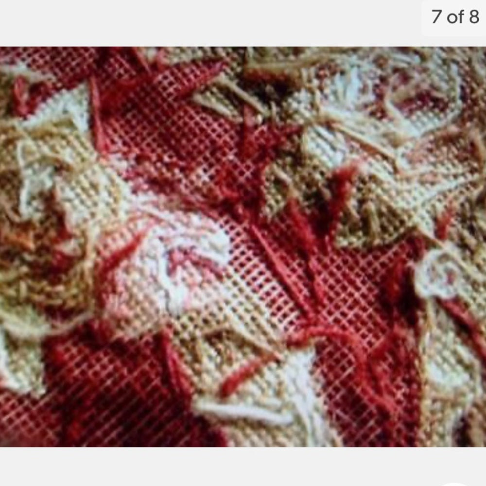 Vintage, Fabulous, Large 72“x48“, Handmade Petit Point Floral Tapestry-Bed Cover