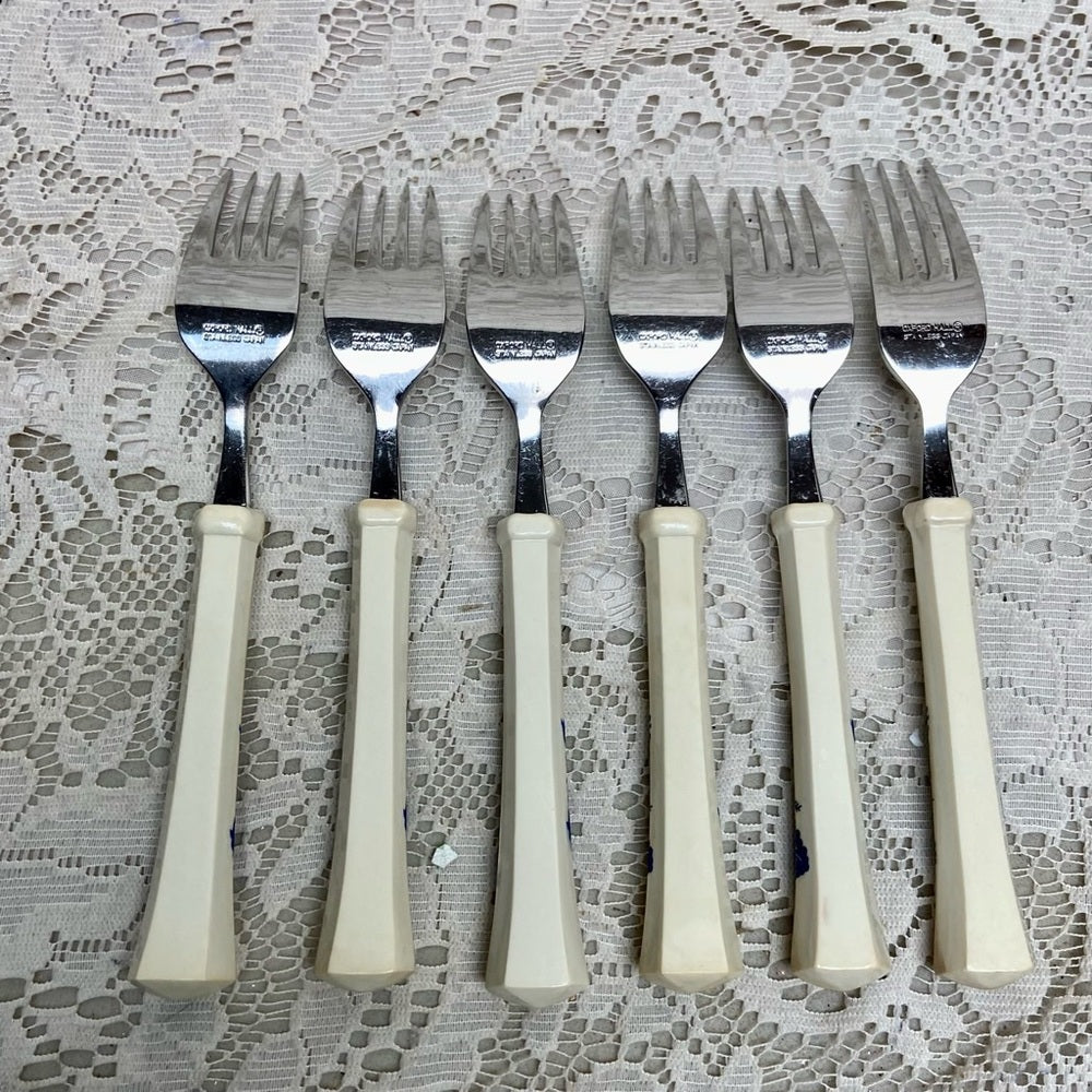 Vintage, Oxford Hall, Japan 36-pc Blue Willow Flatware, Service for 6 ((3T-1022)