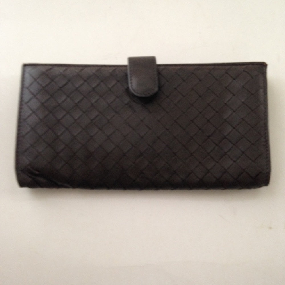 Bottega Veneta Dark Brown Leather Bi-fold Wallet