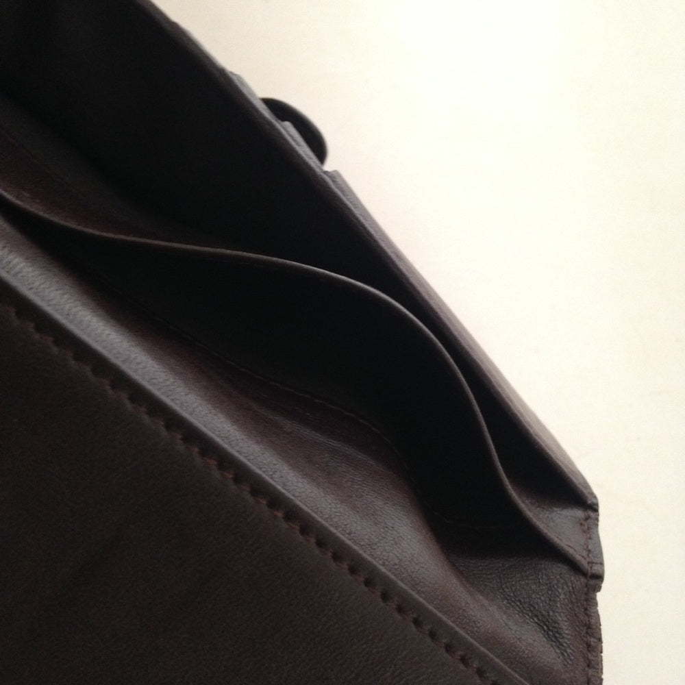 Bottega Veneta Dark Brown Leather Bi-fold Wallet