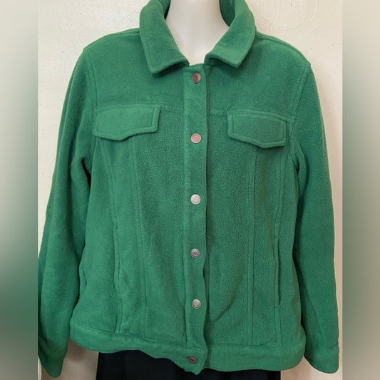 Bob Mache Wearables Green Fleece Shirt Jacket. Size S-M