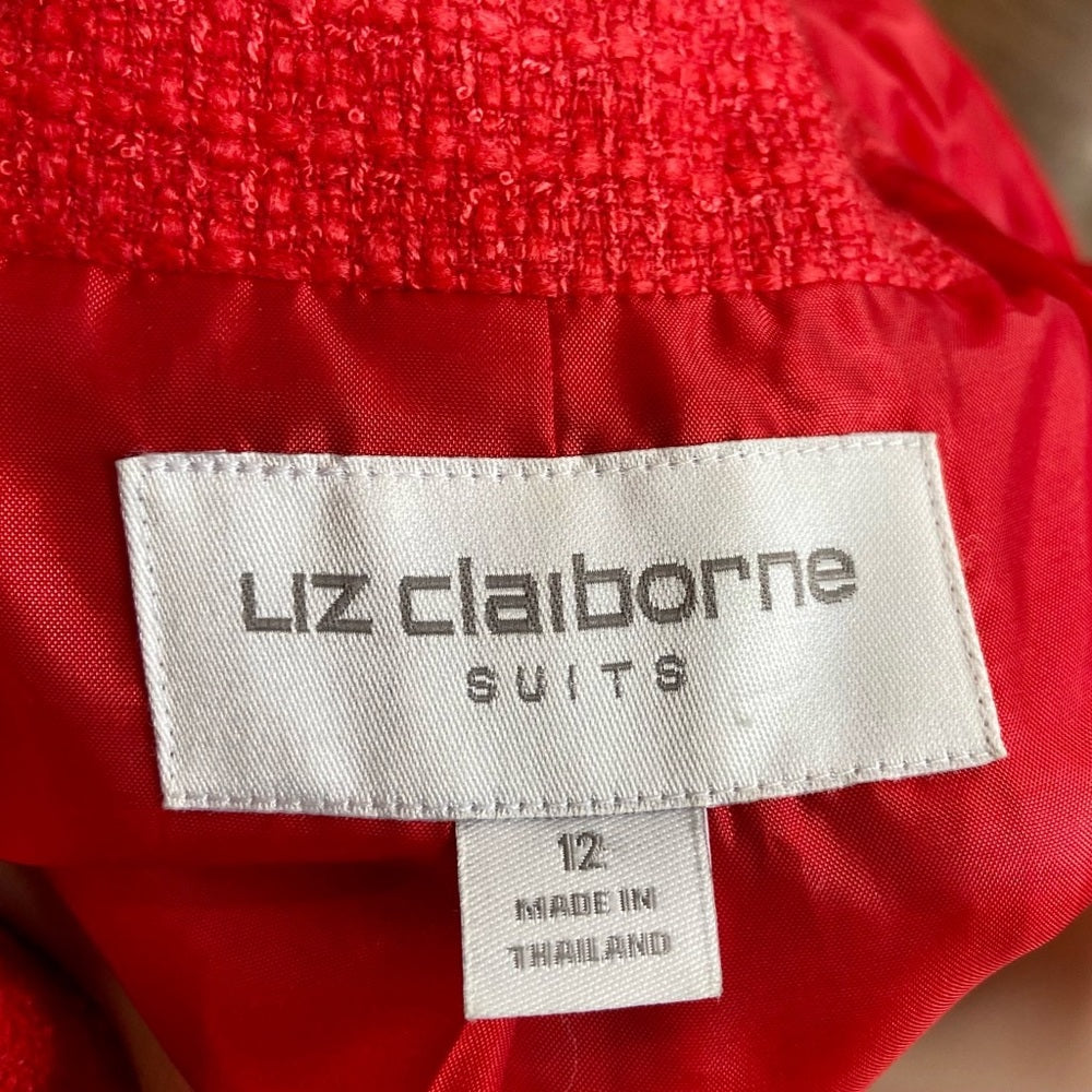 Liz Claiborne Red 2-pc Suit Outfit Set. (Size 12)
