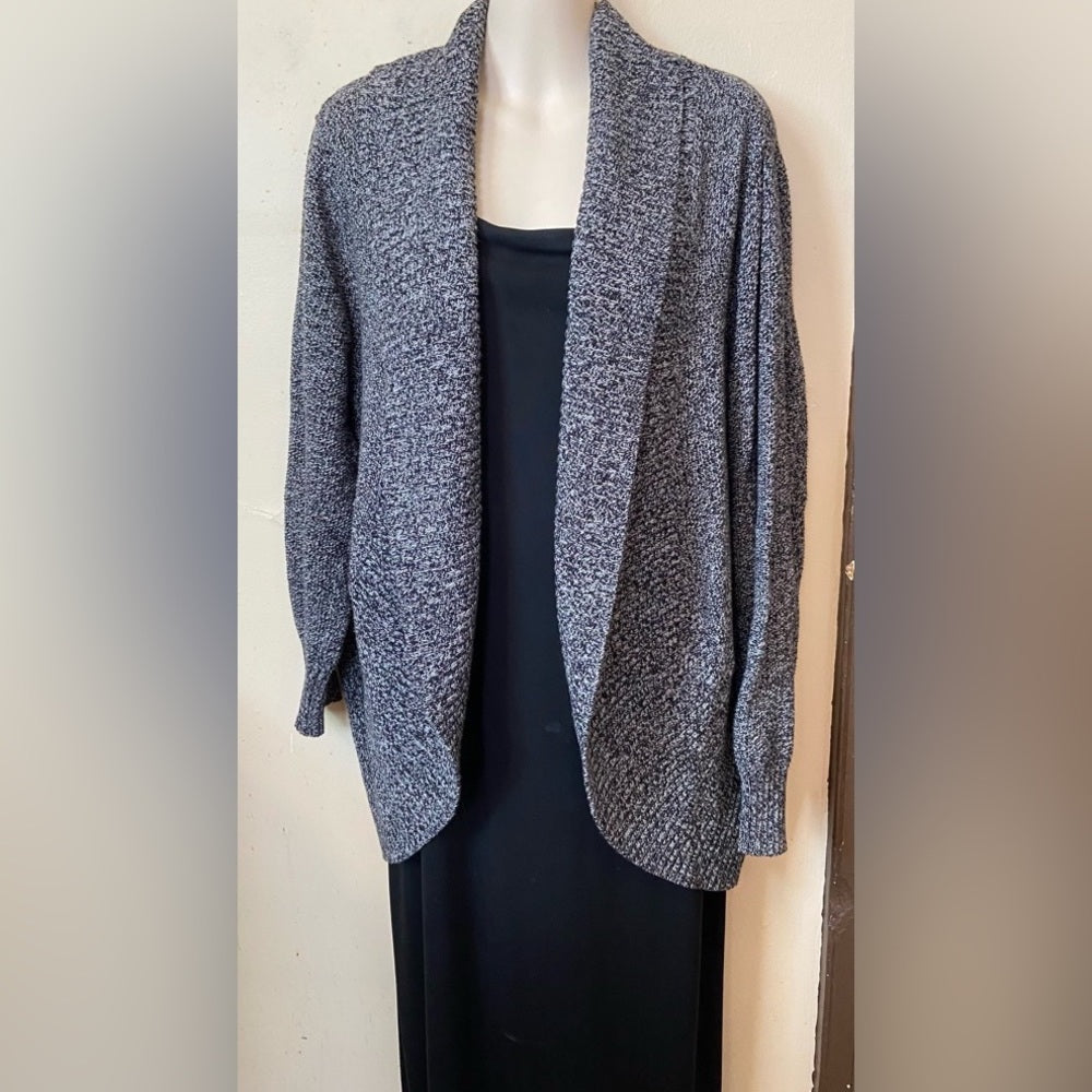 Elle, Gray, Draped, Sweater Cardigan  Size: L