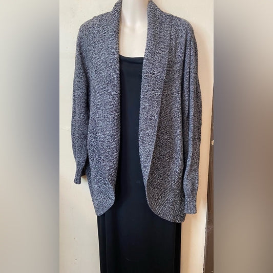 Elle, Gray, Draped, Sweater Cardigan  Size: L