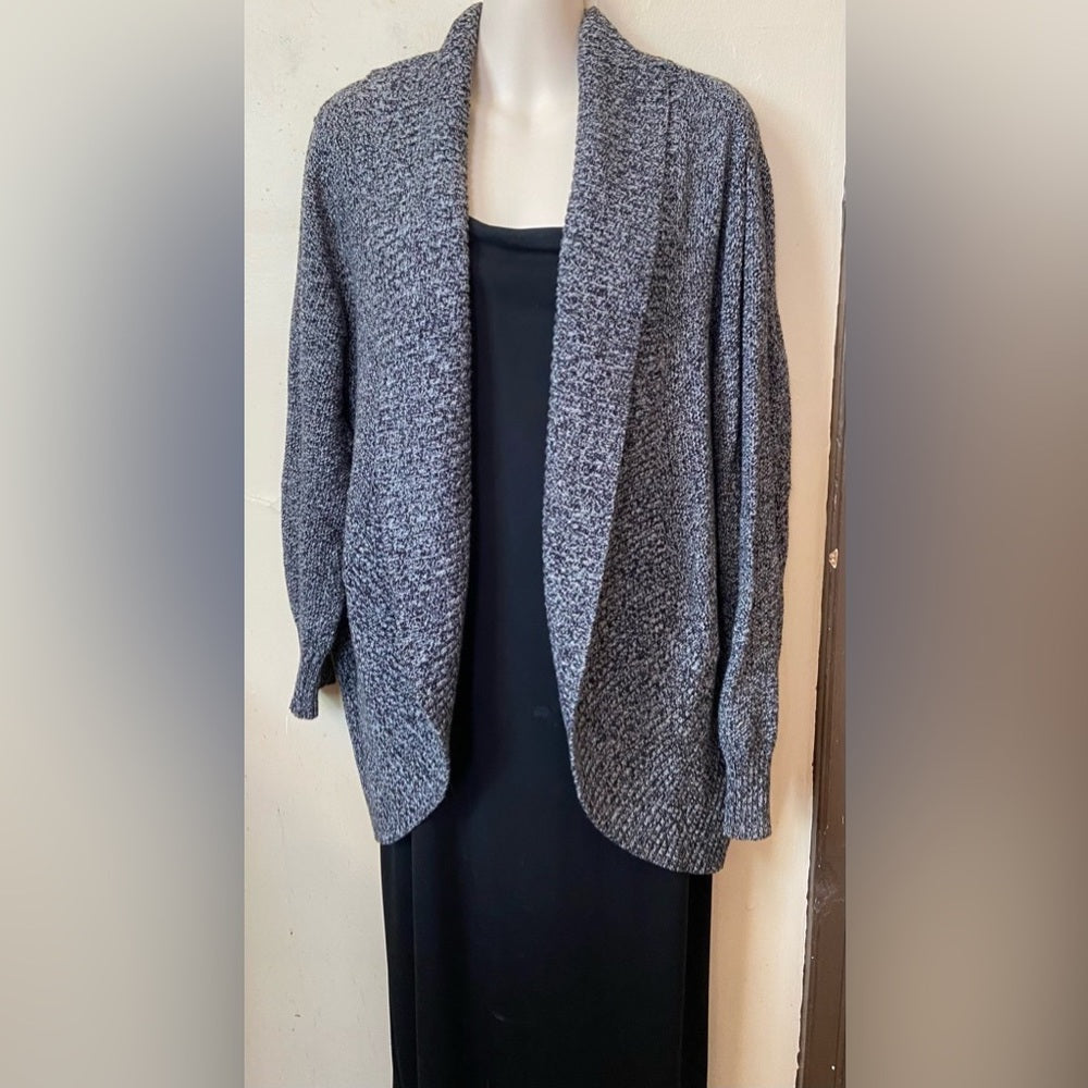 Elle, Gray, Draped, Sweater Cardigan  Size: L