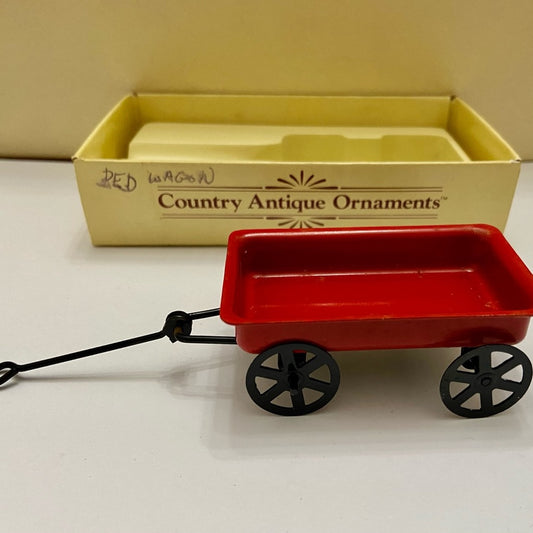 Vintage, Rare, Country Antique Ornaments- Red Wagon