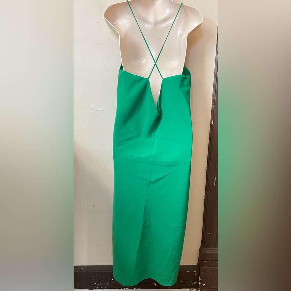 Beautiful,  Green Hi-slit, Backless Nightgown (M)