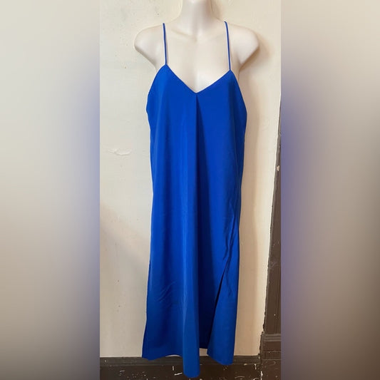 Beautiful,  Blue Hi-slit, Backless Nightgown (M)