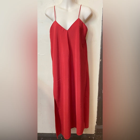 Beautiful, Orange Hi-slit, Backless Nightgown (M)