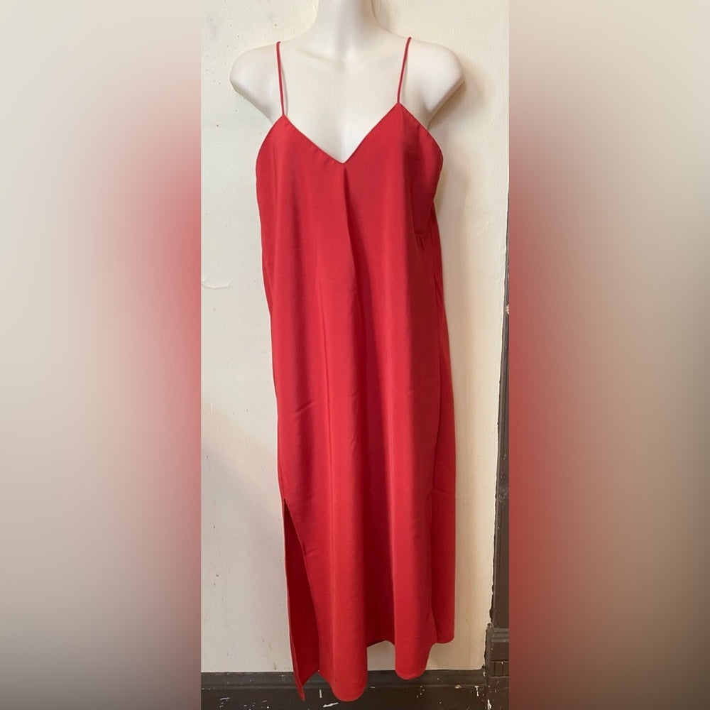 Beautiful, Orange Hi-slit, Backless Nightgown (M)