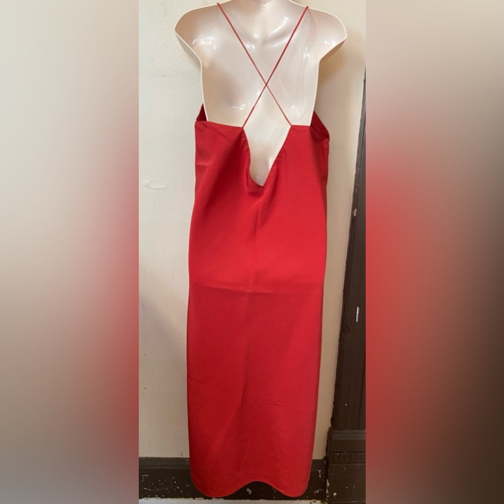 Beautiful, Orange Hi-slit, Backless Nightgown (M)